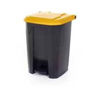 Pedal Bin; 50L; Polypropylene; Grey Body & Yellow Lid
