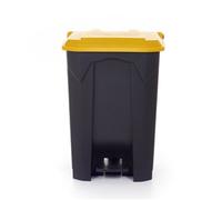 Pedal Bin; 80L; Polypropylene; Grey Body & Yellow Lid