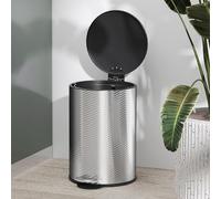 Pedal Bin Kitchen Waste Rubbish Trash Soft Close Lid Slim Stainless Steel 20L