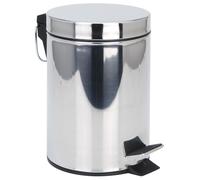 Pedal Bin Lifetime Chromed 3 L Silver Baths NEW
