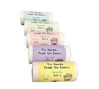 Pedal Bin Liners 30L, PACK of 30 Bin Bags x 5 Rolls, Bin Liners Tie Handle Refuse Sacks Bin Bags Leak Free Strong For Bedroom, Bathroom, Office, Mini Trash Can & Small Bins