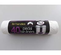 Pedal Bin Liners Bags (Pack of 40) 15 Litres per bag,Complete with Tie Handles, Scented Strong Bin Bags Yellow/White