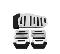 Pedal Cover Non Slip Accelerator Pedal 3Pcs Universal Racing Manual Non-Slip Foot Pedal Pad Cover Aluminum Automatic Gear Brake Accelerator Pedal Set(Silver Set)