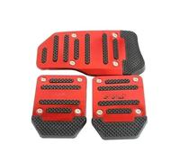 Pedal Cover Non Slip Accelerator Pedal For Automatic Car Gas & Brake Footrest Red/Silver/Blue Aluminum Pedal Covers Pedal Set(Manual Red)