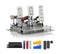 Pedal Cover Sim Racing Simulator Pedal PC Simracing Pedals Support Vibration Motor Driving Game Accessories Brake Foot Pedals(Sliver X-3-3-1)