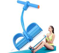 Pedal Elastic Rope,Pedal Resistance Band 4 Tubes Sit-up Pull Rope Basic Model Gym Accessories for Women Pilates Fitness Yoga Strength Workout Blue