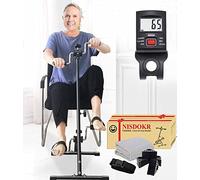 Pedal Exerciser Bike Hand Arm Leg and Knee Peddler Adjustable Fitness Equipment for Seniors, Elderly Home Pedal Exercise Bike for Total Body, with Gift Box & Monitor