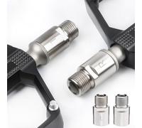 Pedal extender for mountain bikes designed to extend pedal axis, protect crank arms from damage, and improve pedaling performance (grey)