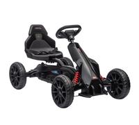 Pedal Go Kart Black 100L x 58W x 58.5H cm PP/Metal/EVA Adjustable Seat Handbrake