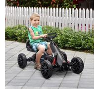HOMCOM Children Pedal Go Kart, Kids Ride on Racer w/ Adjustable Seat, Shock Absorption EVA Tyres, Handbrake, for Kids Aged 3-8 Aosom UK