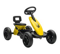 AIYAPLAY Pedal Go-Kart for Kids with Silent EVA Wheels - Metal Frame - Yellow | TJ Hughes