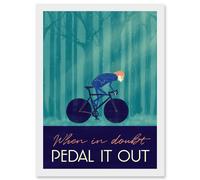 Pedal It Out Cycling Bike Bicycle Quote A4 Artwork Framed Wall Art Print Artery8 White One Size