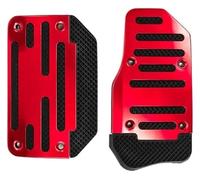 Pedal Pad For Car 2pcs Aluminum Automatic Transmission Foot Gas Pedal Set Cover Red Silver Blue Kit Fuel Pedals Accessories Brake(Red)