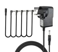 Pedal Power Supply Adaptor for Guitar, 9V DC 1A 6.6ft Guitar Power Adapter, Center Tip Negative Sleeve Positive Source Charging with 5 Way Daisy Chain Pedal Cables for Most Effect Pedals