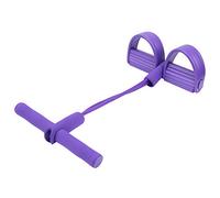 Pedal Puller, Stretching Equipment 2 Tube Foot Pedal Pull Rope Elastic Leg Puller SitUp Abdominal Fitness Training Equipment Tummy Trimmer for Practice Arms, Legs, Waist, Abdomen (Purple)