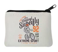 Pedal Pusher The Original Superfly Extreme Sport Rider Neoprene Coin Purse Pouch 10x11cm White
