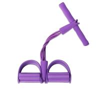 Pedal Resistance Band,4-Tube Sit-Up and Core Abs Tension Rope,Purple | 4-Tube Resistance Band for Women,Exercise Bands Resistance with Foam Grip,Dual Foot Loops,for Home Abs Workouts Equipment