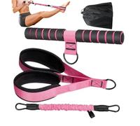 Pedal Resistance Band - Adjustable 30-60lb Tension for Total Body Toning Ergonomic Foot Pedals, Non-Slip Handle Grip + 4 Tube Elasticity | High Density Natural Latex Core - for Abs & Core