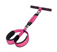 Pedal Resistance Band, Multifunction Elastic Tension Rope, Sit-Up Exerciser with Foam Handles, Full Body Home Gym Equipment for Abdomen Core Toning (Pink Dual Layer, L)