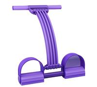 Pedal Resistance Band with Handle - 8-Tube Adjustable Pull Trainer for Full Body Workout Fitness Bands for Home Gym Legs Arms Core Training Purple