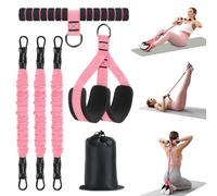 Pedal Resistance Band with Handle Multifunction Foot Pedal Resistance Bands 3 Tube Adjustable Resistance Bands for Abdomen Puller Exercise Band Pedal Puller Device Sit Up Exercise Equipment for Women