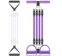Pedal Resistance Band with Handle Situp Equipment, Multifunction Tension Exercise Rope Puller for Arm Leg Abs Back Biceps Waist Stomach Muscles Stretching Slimming Training Home Yoga Workout Fitness