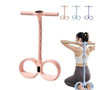 Pedal Resistance Band with Handles, 6 Elastic Tubes & Digital Display Counter, Multifunction Tension Rope/Manual Tension Training Pedal, for Arms Legs Abs Waist Pink