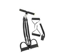 Pedal Resistance Bands Multifunctional Abdominal Exercise Aid Foot Pedal Resistance Band Shoulder Sports Trainer For sports(Black-3 tubes)