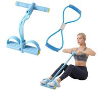 Pedal Resistance Bands with Handle, Multifunctional Foot Pedal Resistance Band for Full-Body Strength Training, Sit Up Exercise Equipment with Dual-Color Handles, Portable Home Gym Equipment