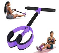 Pedal Resistance Bands with Handle, Purple Tension Rope Exercise System and Sit Up Exercise Equipment for Home Workouts, Core Strength Training and Stretching