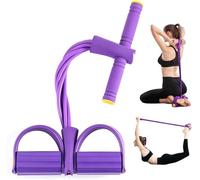 Pedal Resistance Bands with Handles, Upgrade 6-Tubes Manual Tension Training Pedal, Natural Rubber Foot Pedal Resistance Bands, Multifunction Fitness Bands for Abdomen, Waist, Arm, Leg