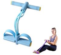 Pedal Resistance Bands with Handles, Upgrade 6-Tubes Manual Tension Training Pedal, Natural Rubber Foot Pedal Resistance Bands, Multifunction Fitness Bands for Abdomen, Waist, Arm, Leg (Blue)