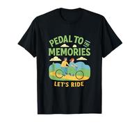 Pedal to The Memories Tandem Bike Graphic Cycling Novelty T-Shirt