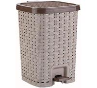 Pedal Trash Can, Plastic Woven Texture Garbage Bin for Kitchen Bathroom Bedroom Living Room Office Household