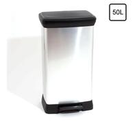 Pedal Waste Bin 50L Lidded Kitchen Home Bag Liner Holder Trash Can Large Size UK