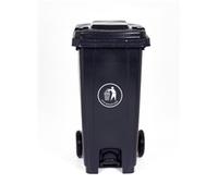 Pedal Wheeled Bin; 120L; Polypropylene; Dark Grey/ Dark Grey Lid