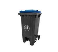 Pedal Wheeled Bin; 240L; Polypropylene; Dark Grey/Yellow Lid