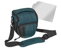 PEDEA Blue SLR Camera Shoulder Bag with Screen Protector for Canon EOS 5DS R, M6, M100, 100D, G1X Mark III, SX740, Nikon Z6, D850, Panasonic Lumix DC GH5, GX800, Sony Alpha 6000, 6500