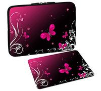 PEDEA Design Laptop Case Sleeve for up to 13.3 inch with mouse pad, Butterfly