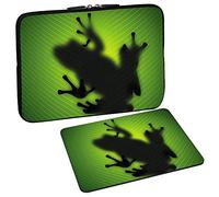 PEDEA Design Laptop Case Sleeve for up to 15.6 inch with mouse pad, Green Frog