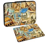 PEDEA Design Laptop Case Sleeve for up to 17.3 inch with mouse pad, Vintage Travel