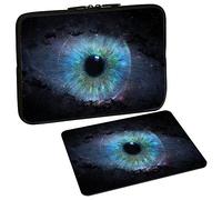PEDEA Design Protective Case for Notebook up to 13.3 Inches (33.7 cm) with Design Mouse Pad Space Eye