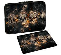 PEDEA Design Protective Case for Notebook up to 17.3 Inches (43.9 cm) with Design Mouse Mat Skulls