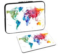 PEDEA Design Protective Laptop Case up to 13.3 Inches (33.7 cm) Brown Global Map