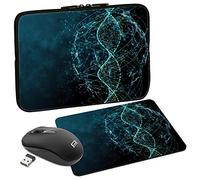 PEDEA Design Tablet PC Case 10.1 Inch with Mouse Pad and Cordless Mouse DNA Strings
