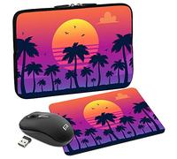 PEDEA Designer Protective Case for Laptops up to 17.3 Inches with Mouse Pad and Wireless Mouse California Beach