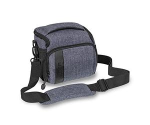 PEDEA DSLR camera bag "Fashion" Camera bag for SLR cameras with waterproof rain cover, carrying strap and accessory compartments, Size L, grey