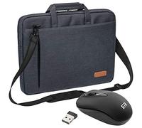 PEDEA Elegance Laptop Bag for up to 15.6 Inches (39.6 cm) with Shoulder Strap and Wireless Mouse Grey