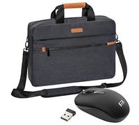 PEDEA Elegance Pro Laptop Bag for up to 15.6 Inches (39.6 cm) with Shoulder Strap and Wireless Mouse - Grey