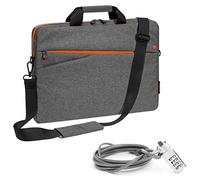 Pedea "Fashion Laptop Bag up to 15.6 Inches Shoulder Bag with Shoulder Strap Including Notebook Lock Grey/Orange